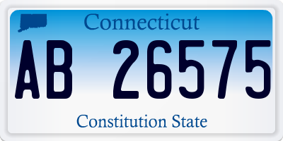 CT license plate AB26575