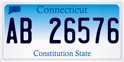 CT license plate AB26576
