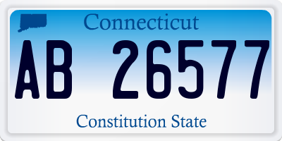 CT license plate AB26577