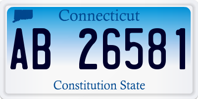 CT license plate AB26581