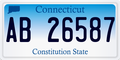 CT license plate AB26587