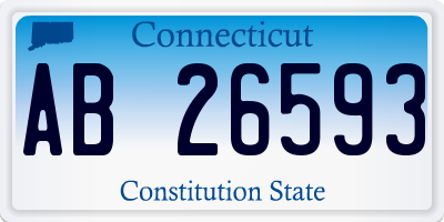 CT license plate AB26593