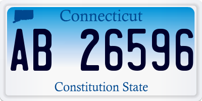 CT license plate AB26596