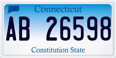 CT license plate AB26598