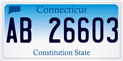 CT license plate AB26603