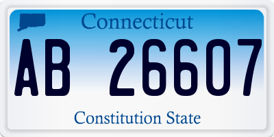 CT license plate AB26607