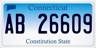 CT license plate AB26609