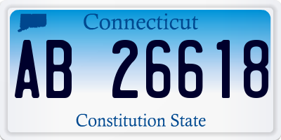 CT license plate AB26618