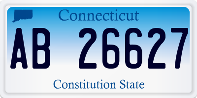 CT license plate AB26627