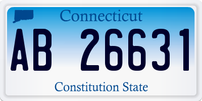 CT license plate AB26631