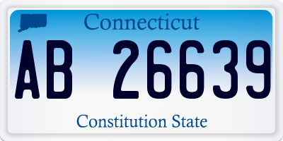 CT license plate AB26639