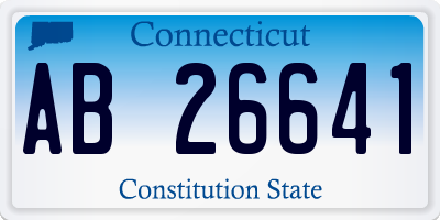 CT license plate AB26641