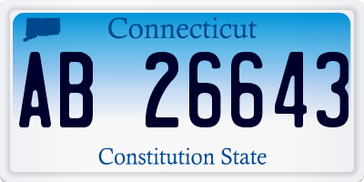 CT license plate AB26643