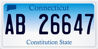 CT license plate AB26647