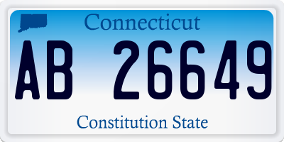 CT license plate AB26649