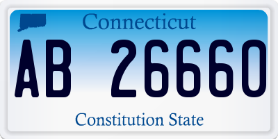 CT license plate AB26660