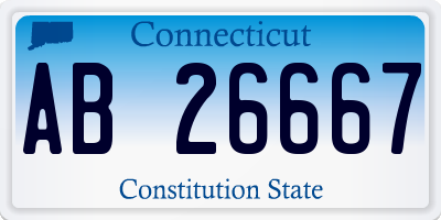 CT license plate AB26667