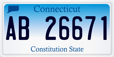 CT license plate AB26671