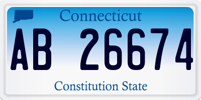 CT license plate AB26674