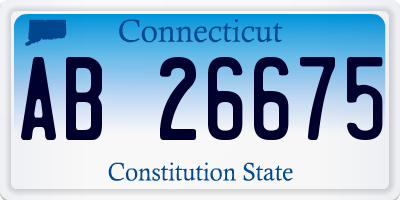 CT license plate AB26675