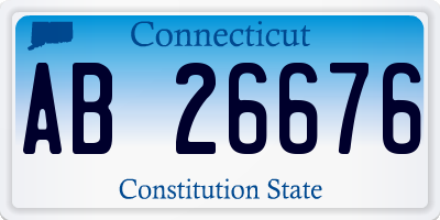 CT license plate AB26676