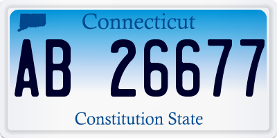 CT license plate AB26677