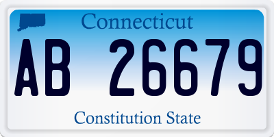 CT license plate AB26679