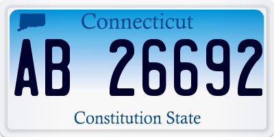 CT license plate AB26692