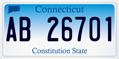 CT license plate AB26701