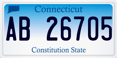 CT license plate AB26705