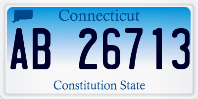 CT license plate AB26713