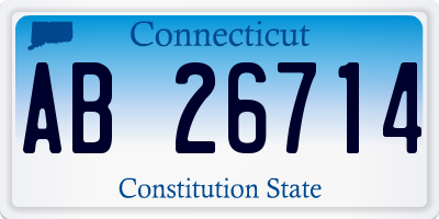 CT license plate AB26714