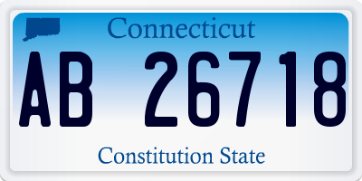 CT license plate AB26718