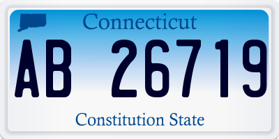 CT license plate AB26719