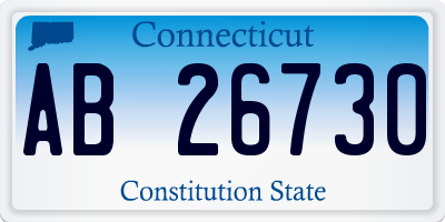 CT license plate AB26730