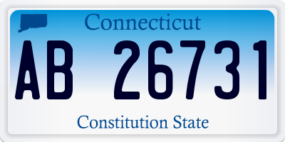 CT license plate AB26731