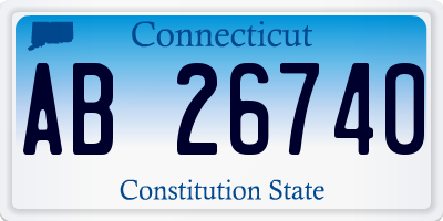 CT license plate AB26740