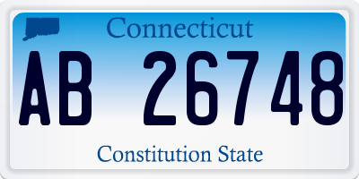 CT license plate AB26748