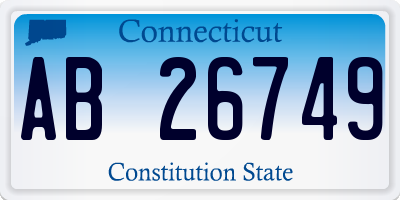 CT license plate AB26749