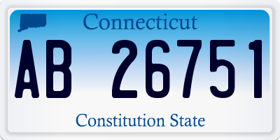 CT license plate AB26751
