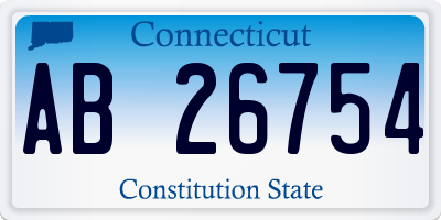 CT license plate AB26754