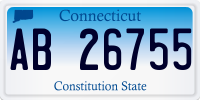 CT license plate AB26755