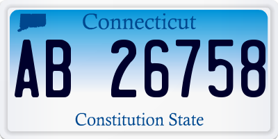 CT license plate AB26758