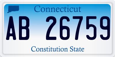 CT license plate AB26759