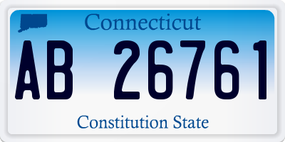 CT license plate AB26761