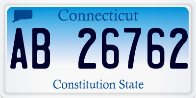 CT license plate AB26762