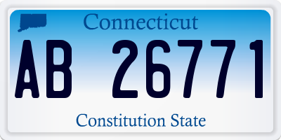 CT license plate AB26771