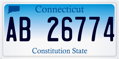 CT license plate AB26774