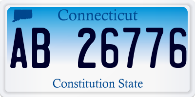 CT license plate AB26776