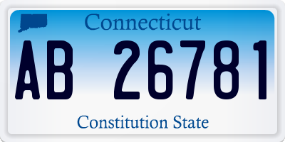 CT license plate AB26781